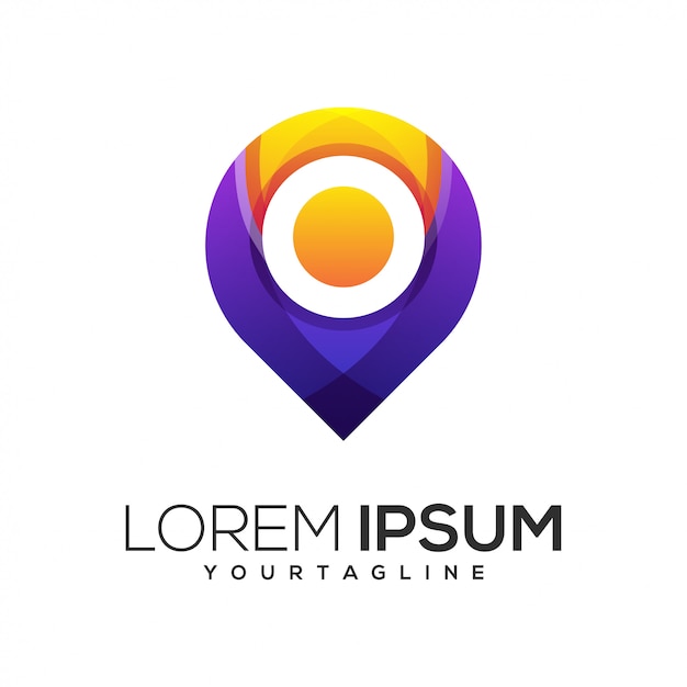 modelo de logotipo de localização de pino