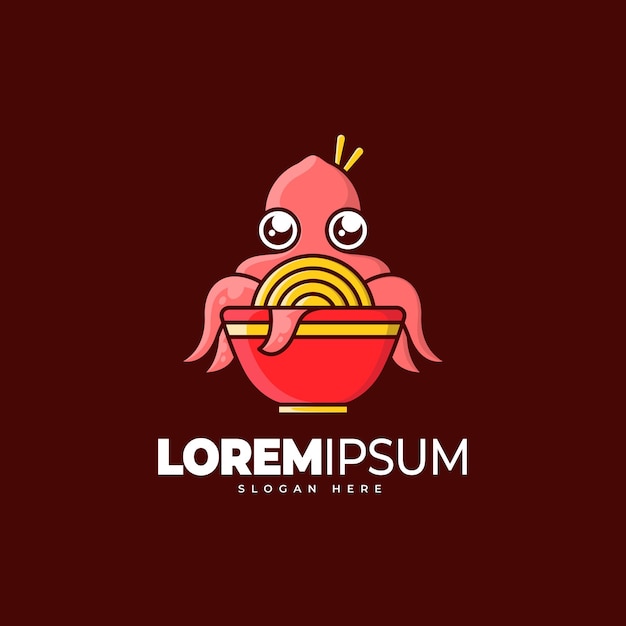 Modelo de logotipo de lula ramen