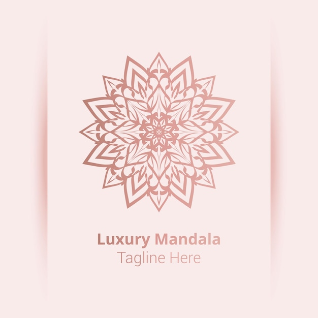 Vetor modelo de logotipo de mandala ornamental de luxo