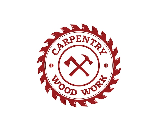 Modelo de logotipo de marcenaria e carpintaria