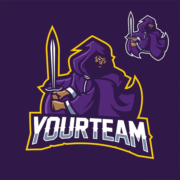 modelo de logotipo de mascote de jogos de feiticeiro esport