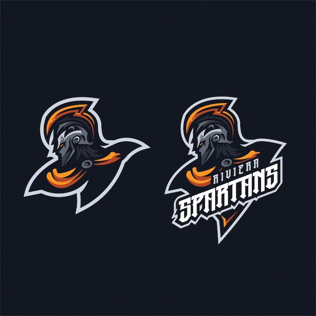 Vetor modelo de logotipo de mascote spartans para negócios esportivos e equipe de jogos isolada em segundo plano