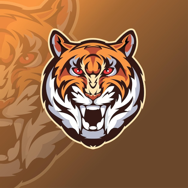 Modelo de logotipo de mascote tigre