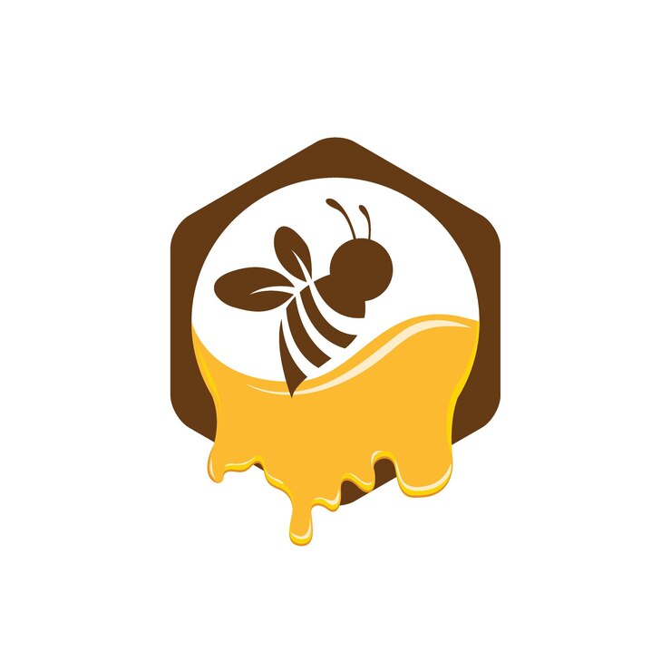 Modelo de logotipo de mel de abelha