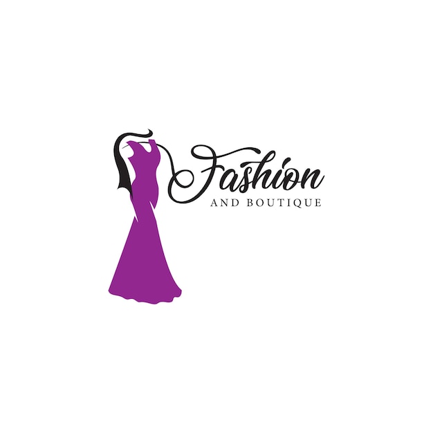 Modelo de logotipo de moda feminina para loja de vestidos ou logotipo boutique