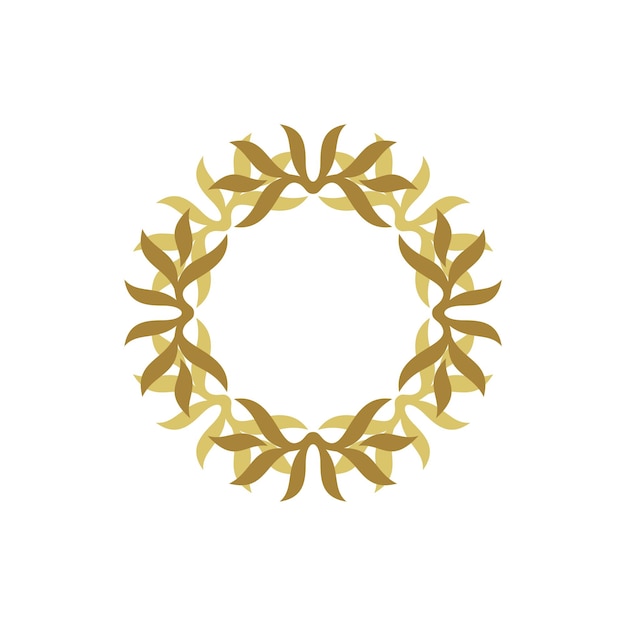 Modelo de logotipo de moldura de ouro de círculo ornamental ilustração design vector eps 10