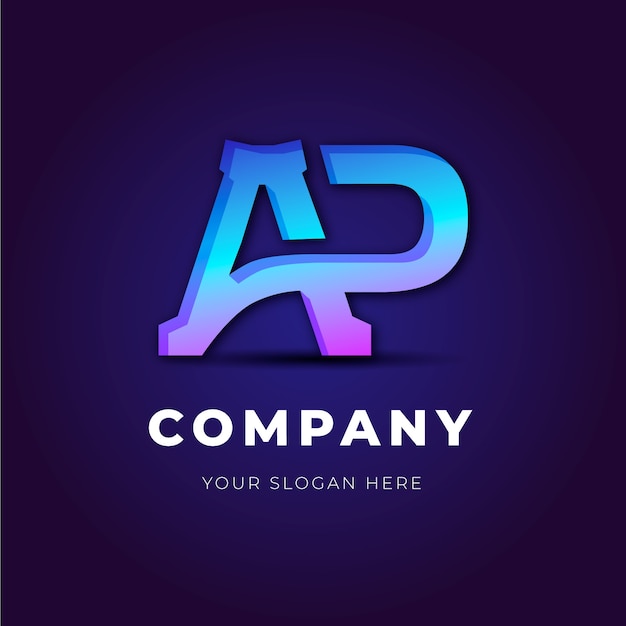 Modelo de logotipo de monograma AP