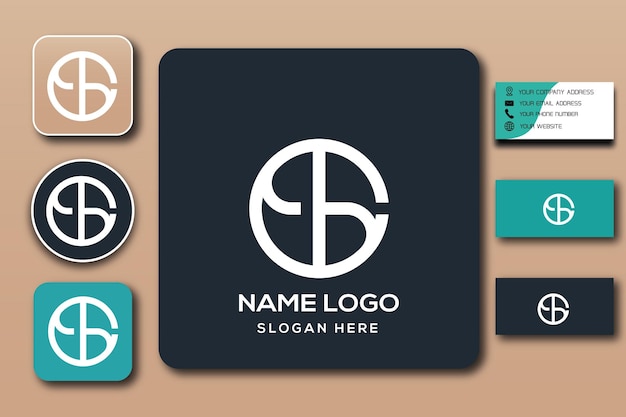 Modelo de logotipo de monograma CSb editável em cores