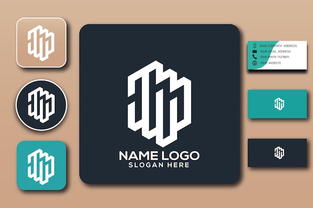 Modelo de logotipo de monograma de espaço negativo JM
