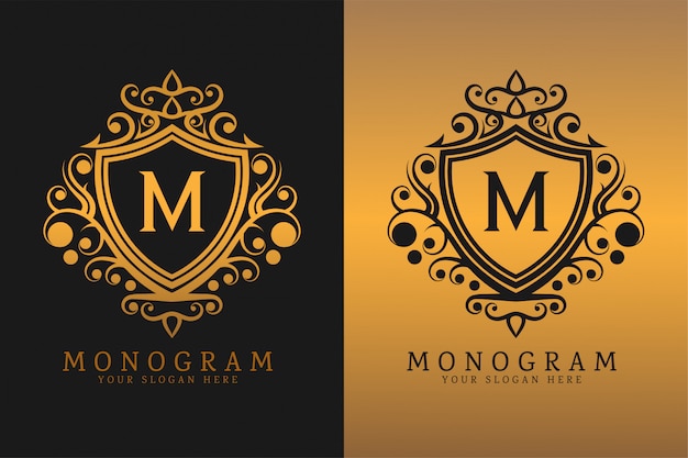 Modelo de logotipo de monograma de luxo