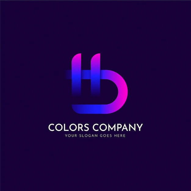 Modelo de logotipo de monograma gradiente hd