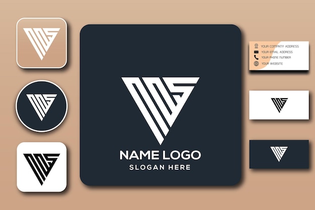 Modelo de logotipo de monograma NOS