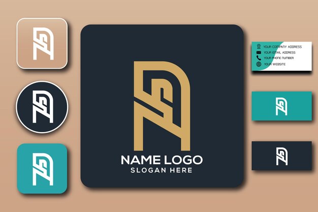 modelo de logotipo de monograma ns