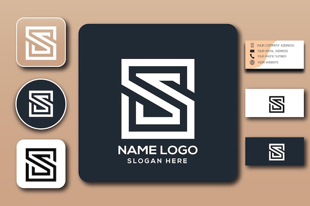 modelo de logotipo de monograma ss