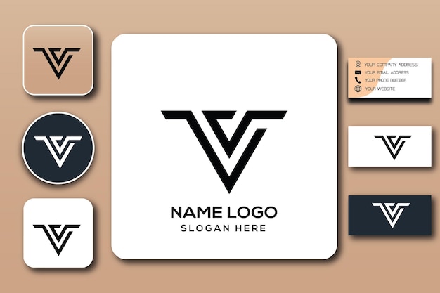 modelo de logotipo de monograma vv