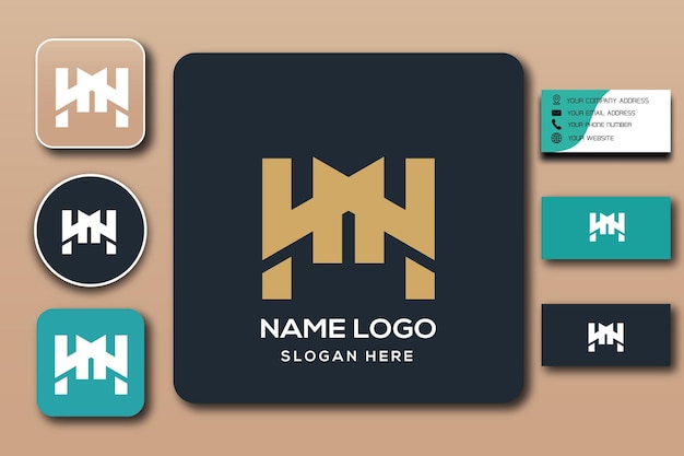 modelo de logotipo de monograma wm