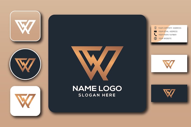 modelo de logotipo de monograma ws