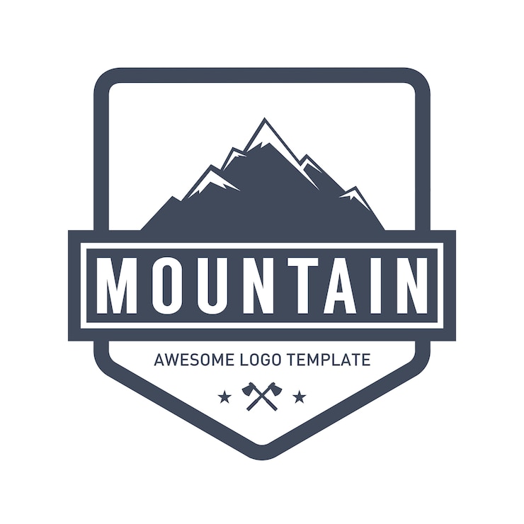 Vetor modelo de logotipo de montanha e ao ar livre