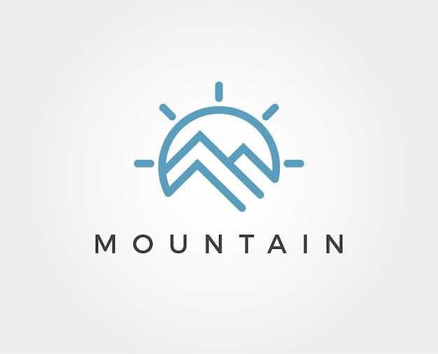 Modelo de logotipo de montanha mínima