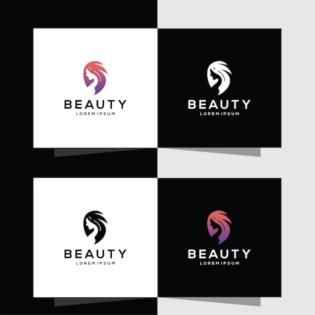 Modelo de logotipo de mulher elegante o design pode ser usado para cosméticos de spa de beleza de salão