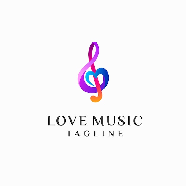 Modelo de logotipo de música de amor