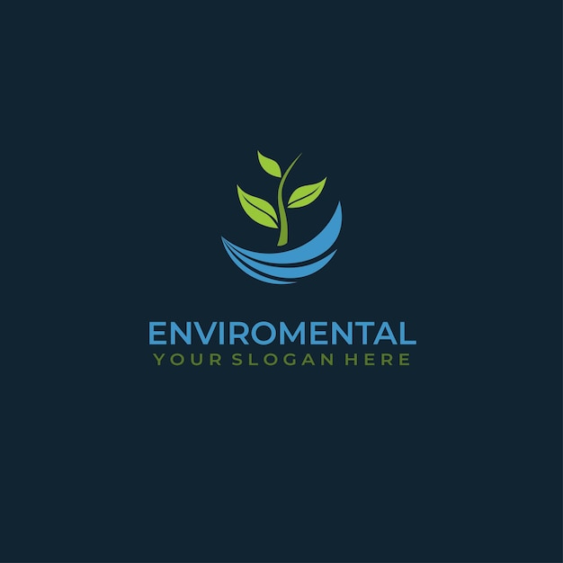 Modelo de logotipo de natureza ambiental