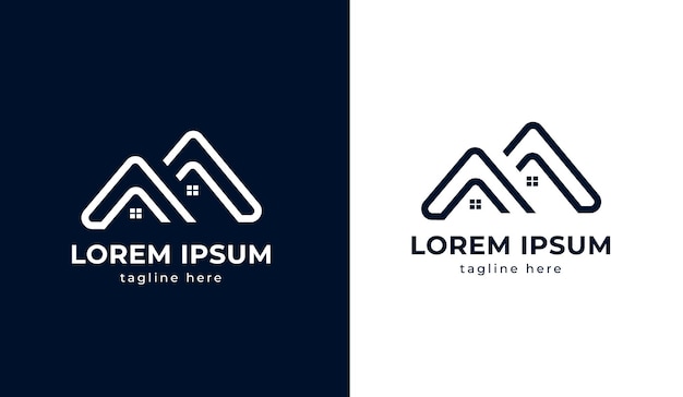 Modelo de logotipo de negócios de apartamento de casa de propriedade imobiliária residente vetor premium