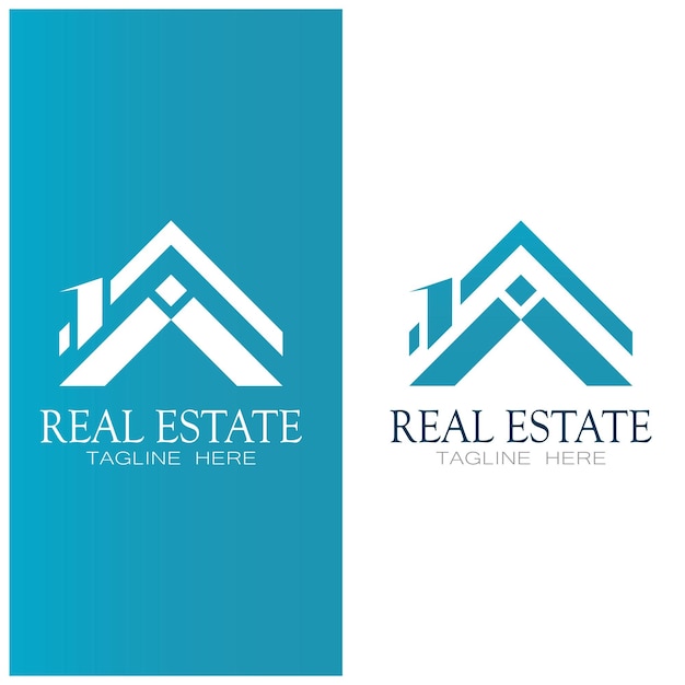 Modelo de logotipo de negócios imobiliários, desenvolvimento imobiliário e vetor de logotipo de construção