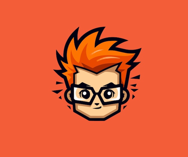 Modelo de logotipo de nerd de jogos