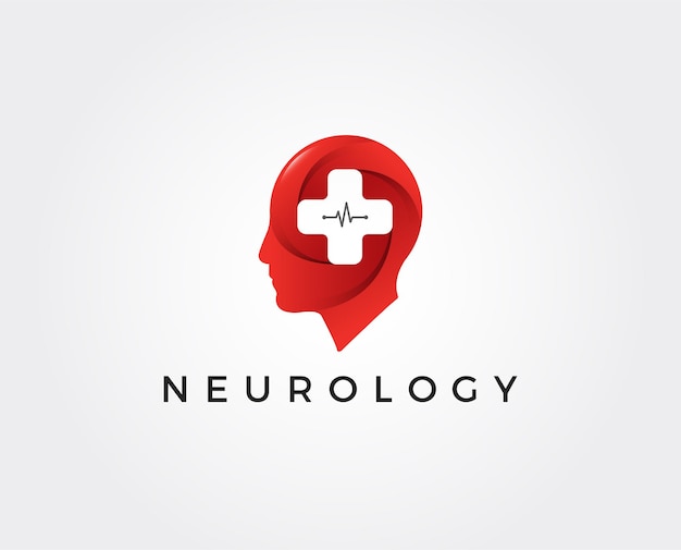 Modelo de logotipo de neurologia mínima