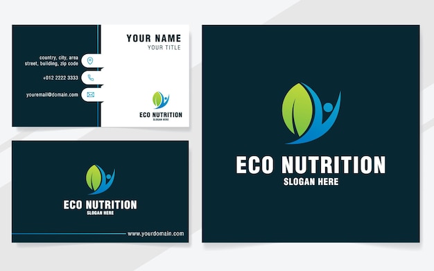 Modelo de logotipo de nutrição ecológica em estilo moderno