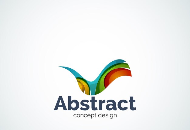 Modelo de logotipo de onda abstrata conceito de movimento suave