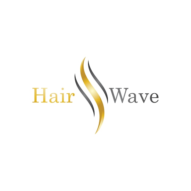 Vetor modelo de logotipo de onda de cabelo