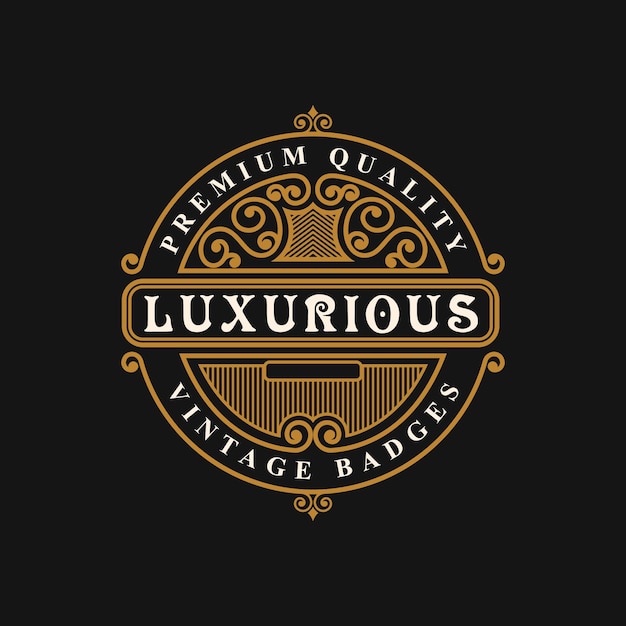 Modelo de logotipo de ornamento de luxo vintage