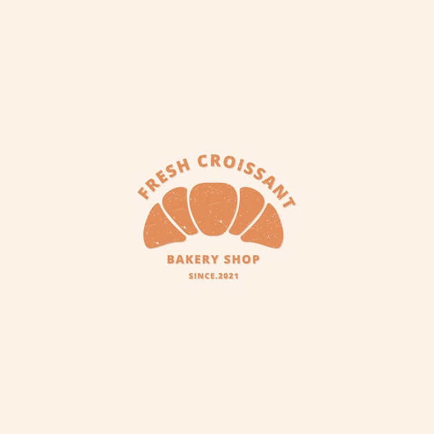 Modelo de logotipo de padaria de croissant logotipo vintage
