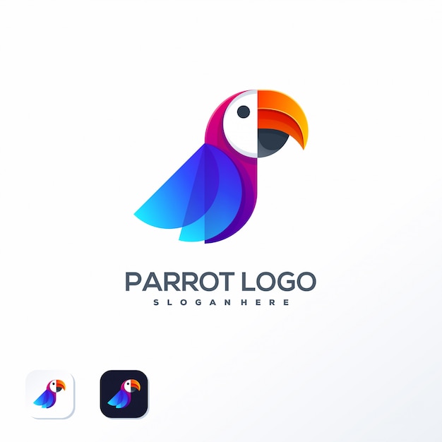 Modelo de logotipo de papagaio