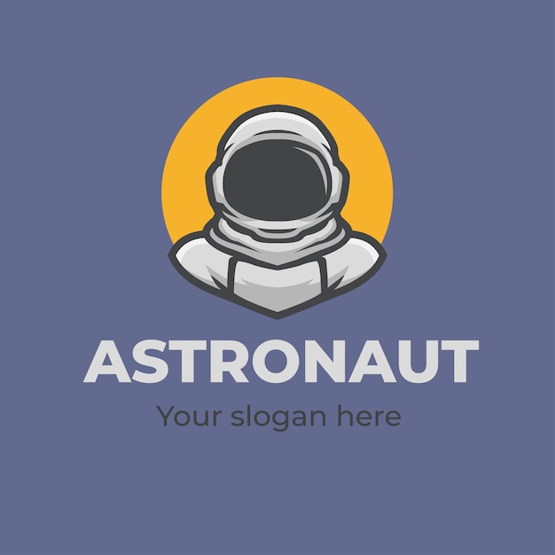 Modelo de logotipo de personagem de mascote de desenho de astronauta vetor premium