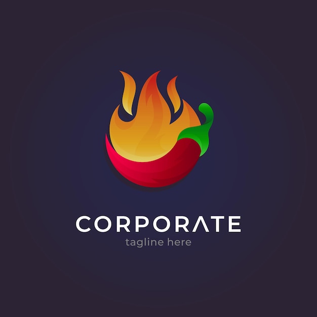 Modelo de logotipo de pimentão picante