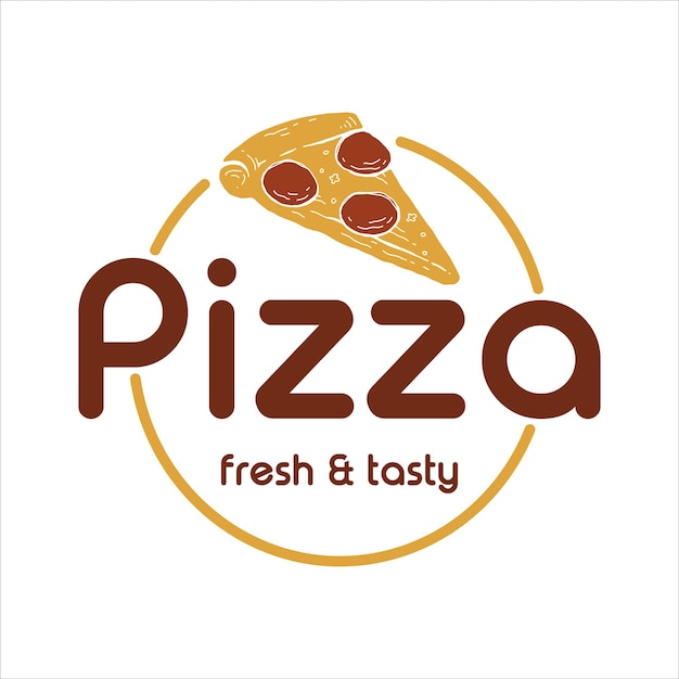 Modelo de logotipo de pizza moderno