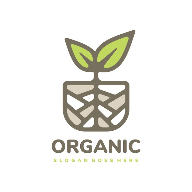 Modelo de logotipo de planta orgânica