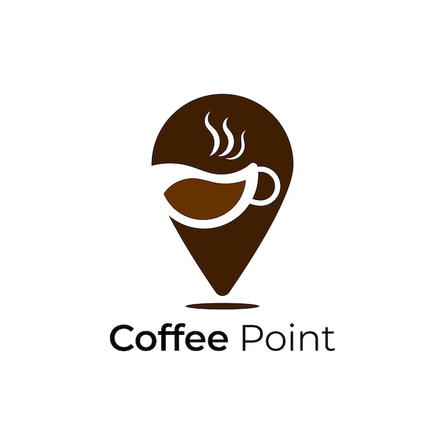 Modelo de logotipo de ponto de café