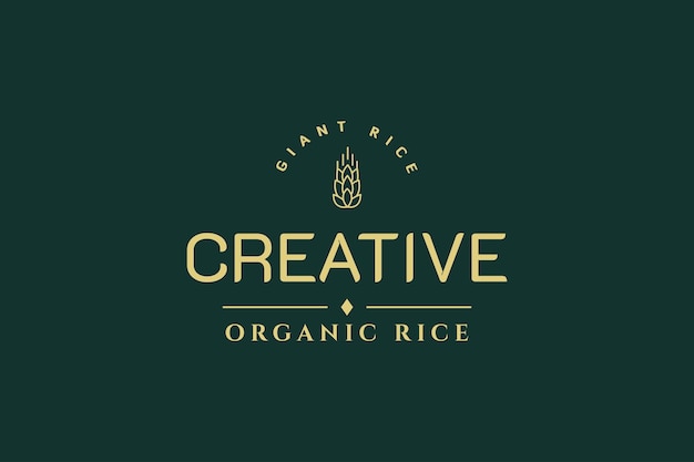 Vetor modelo de logotipo de qualidade premium de arroz