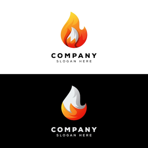 Modelo de logotipo de raposa de chama