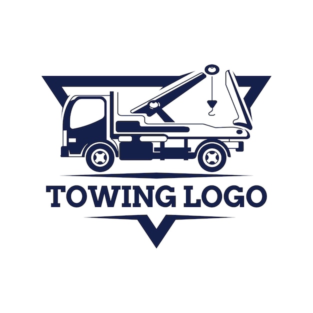 Vetor modelo de logotipo de reboque de caminhão logotipo adequado para negócios relacionados à indústria de negócios de serviços automotivos