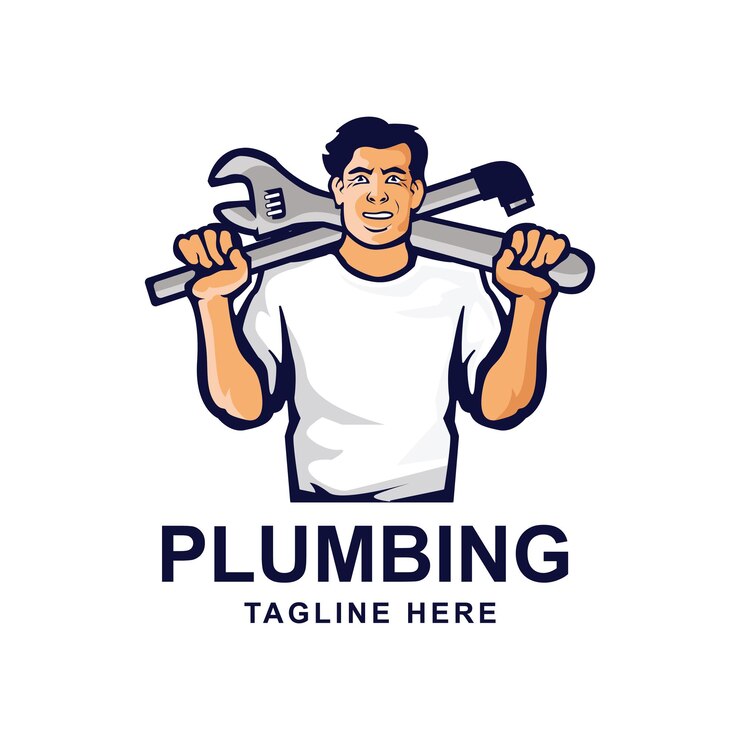 Vetor modelo de logotipo de reparador de encanamento fácil de personalizar