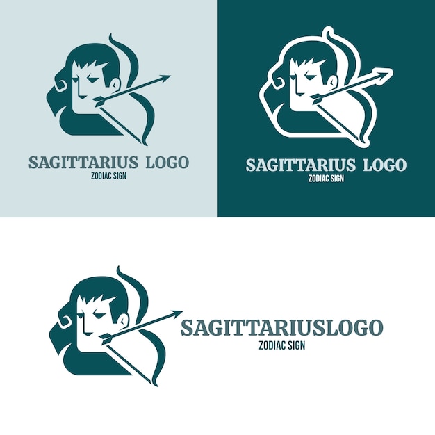 Vetor modelo de logotipo de sagitário desenhado à mão