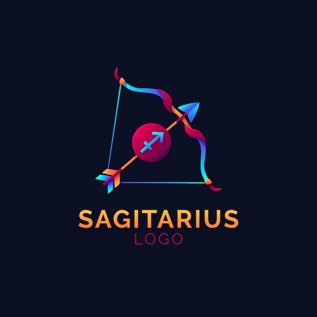 Modelo de logotipo de sagitário gradiente