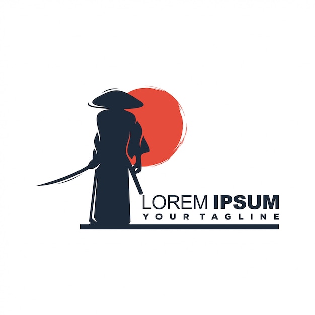 Modelo de logotipo de samurai