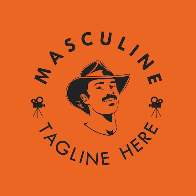 Modelo de logotipo de silhueta de homem masculino