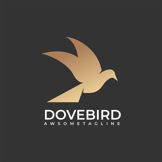 Modelo de logotipo de silhueta de pássaro pomba